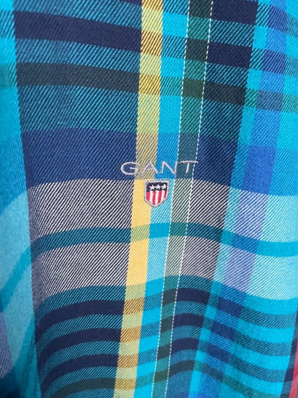 Gant Madras Plaid Button Up Shirt - Cotton/Cashmere Blend - Size L - Picture 2 of 9